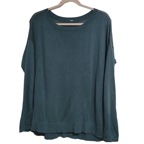 lululemon athletica Sweaters - *SOLD* Lululemon Green Knit Breathable Back Long Sleeve